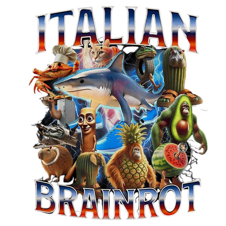 italian brainrot ai characters representing absurd viral trends of 2025
